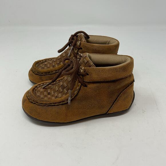 Double Barrel Boots Child Toddler Size 7 Brown Chukka Moccasin Tie Laces Dbl - Picture 5 of 11